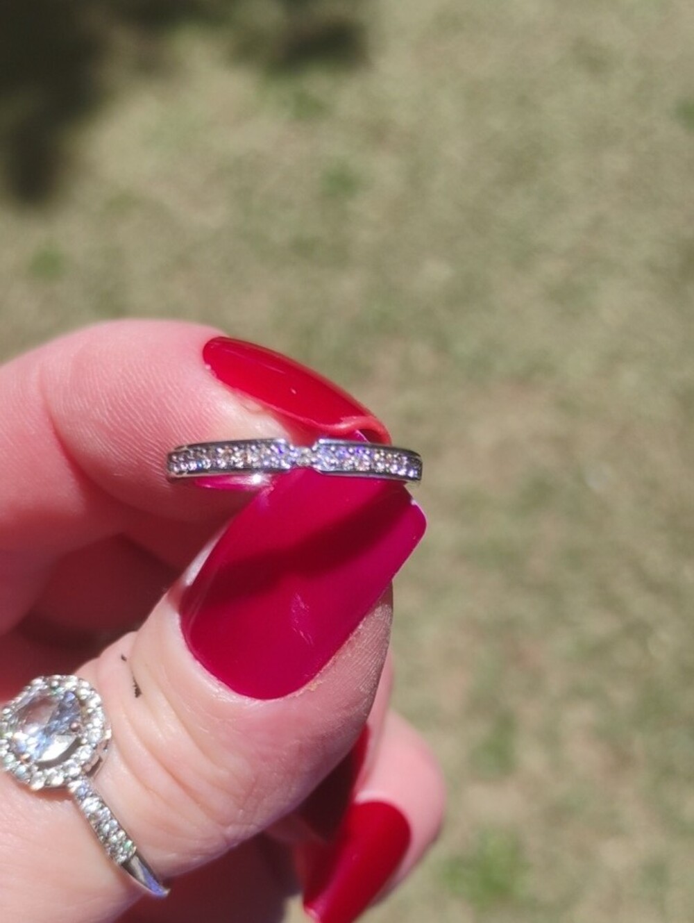 Moissanite Pavé Band Ring Size 6 Q GRA $200